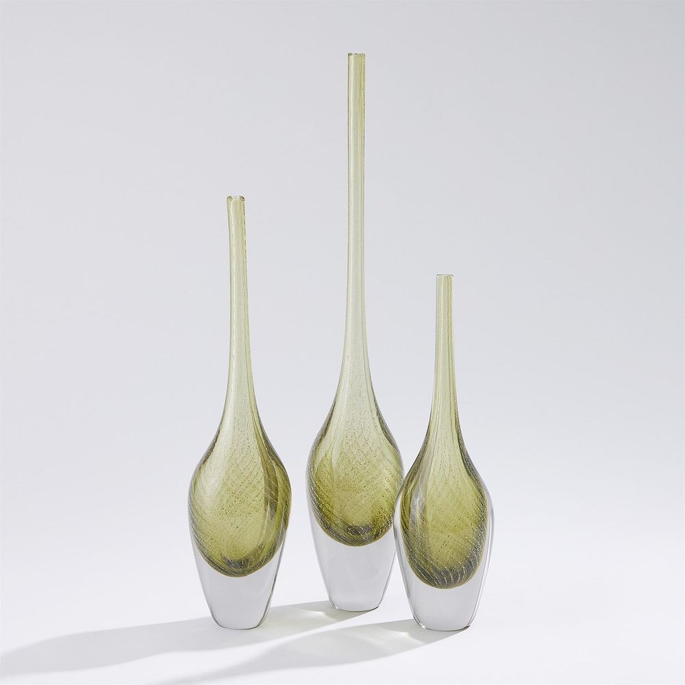 Vases Flecked Spire Bottle-Olive-Sm