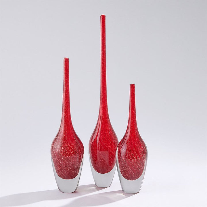 Flecked Spire Bottle-Red-Med