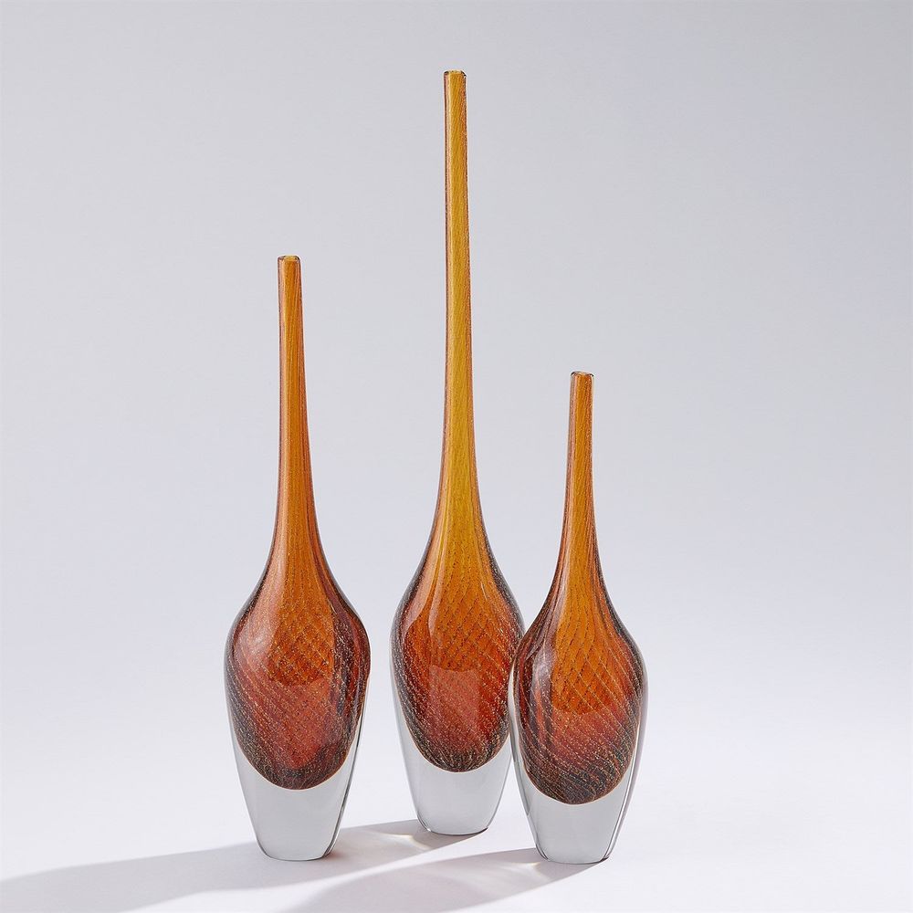 Vases Flecked Spire Bottle-Amber-Sm