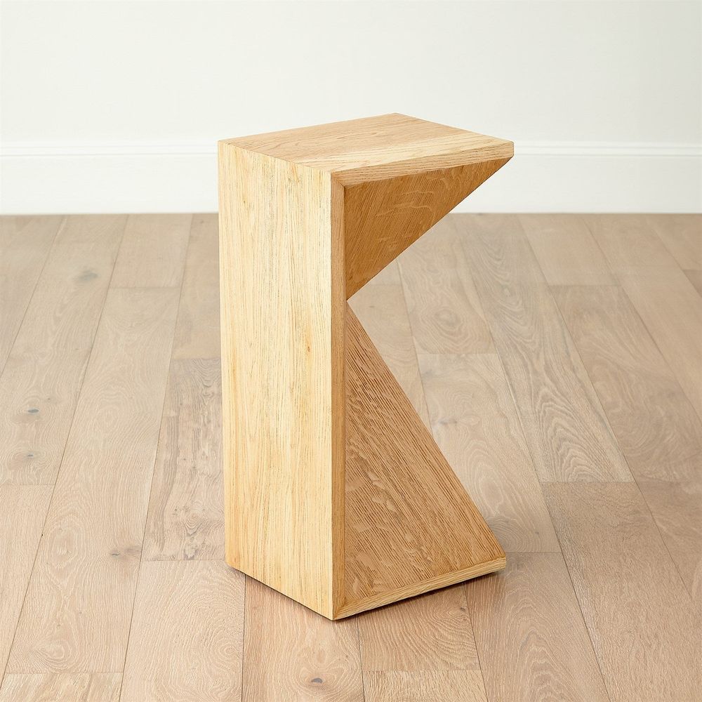Side Tables Asymmetrical Angle Side Table-Oak