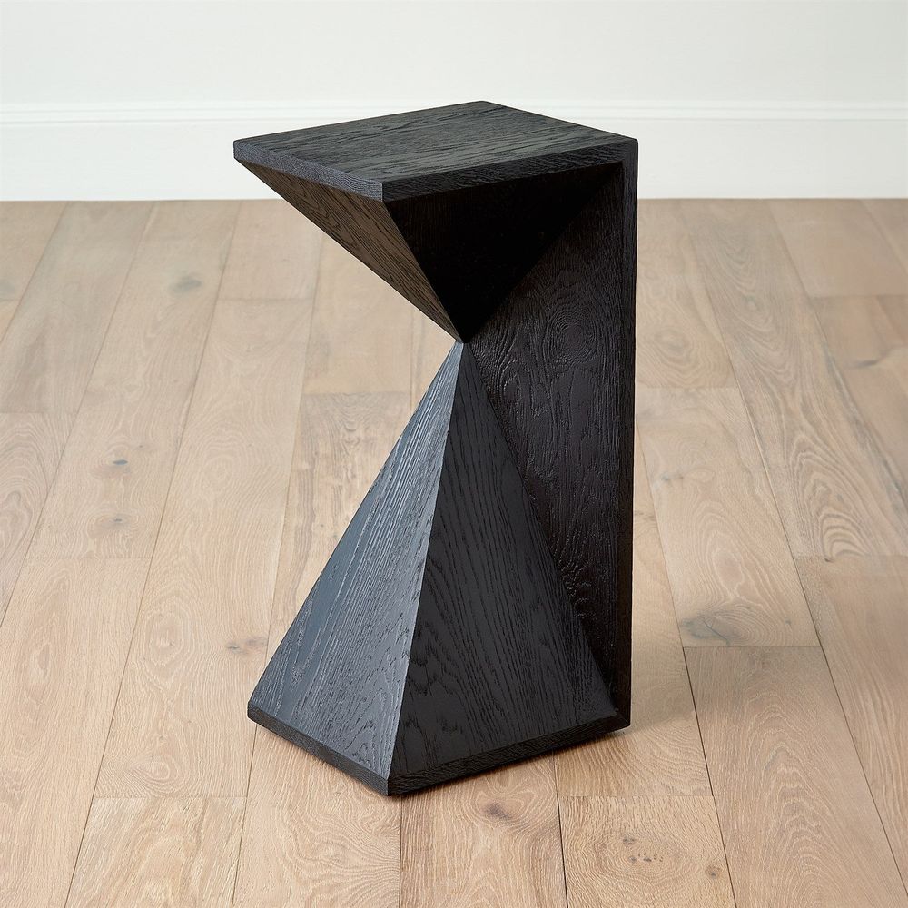 Side Tables Asymmetrical Angle Side Table-Blackened Oak