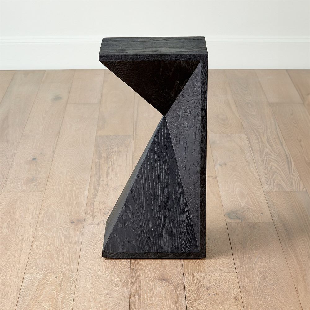 Side Tables Asymmetrical Angle Side Table-Blackened Oak
