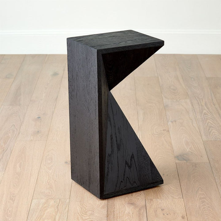 Asymmetrical Angle Side Table-Blackened Oak