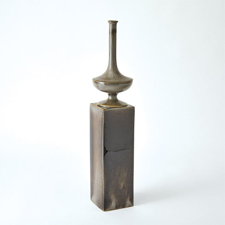 Pedestal Vase-Reactive Silver-Sm