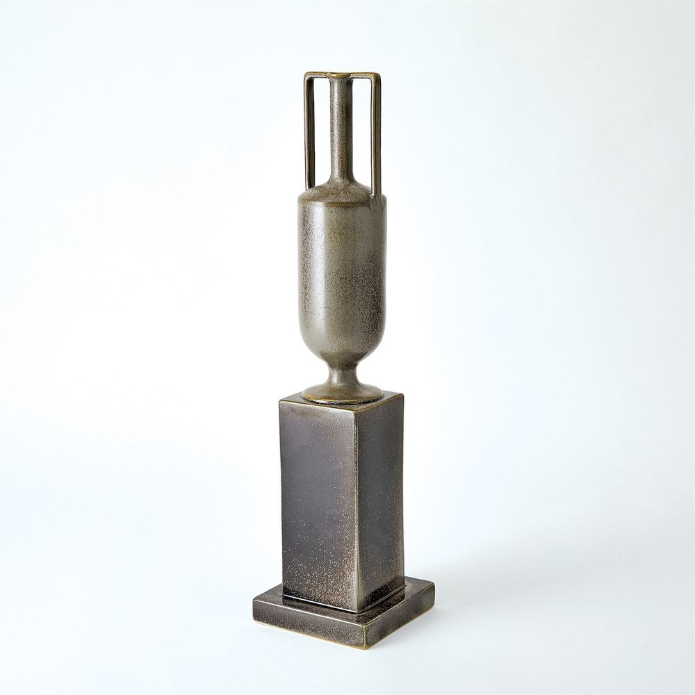 Pedestal Vase-Reactive Silver-Lg