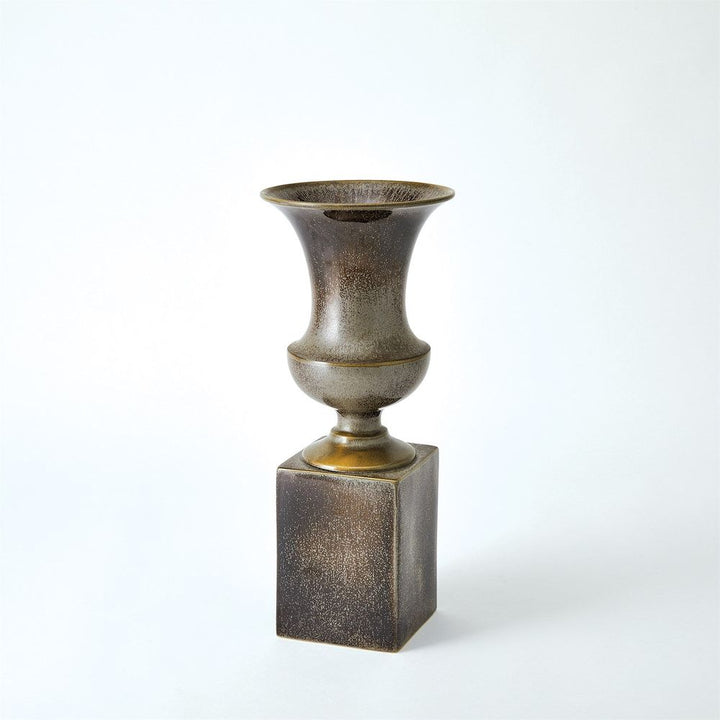 Pedestal Vase-Reactive Silver-Med