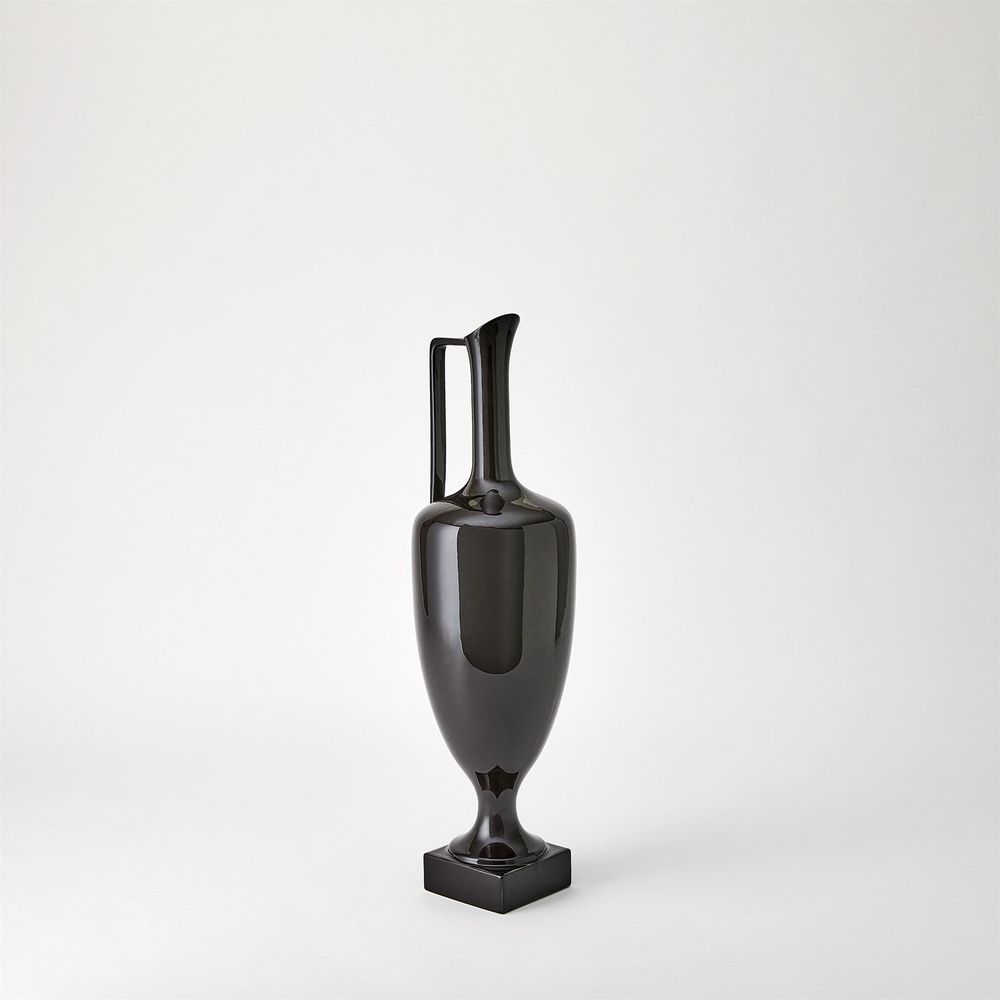 Quiet Curve Urn-Black-Sm