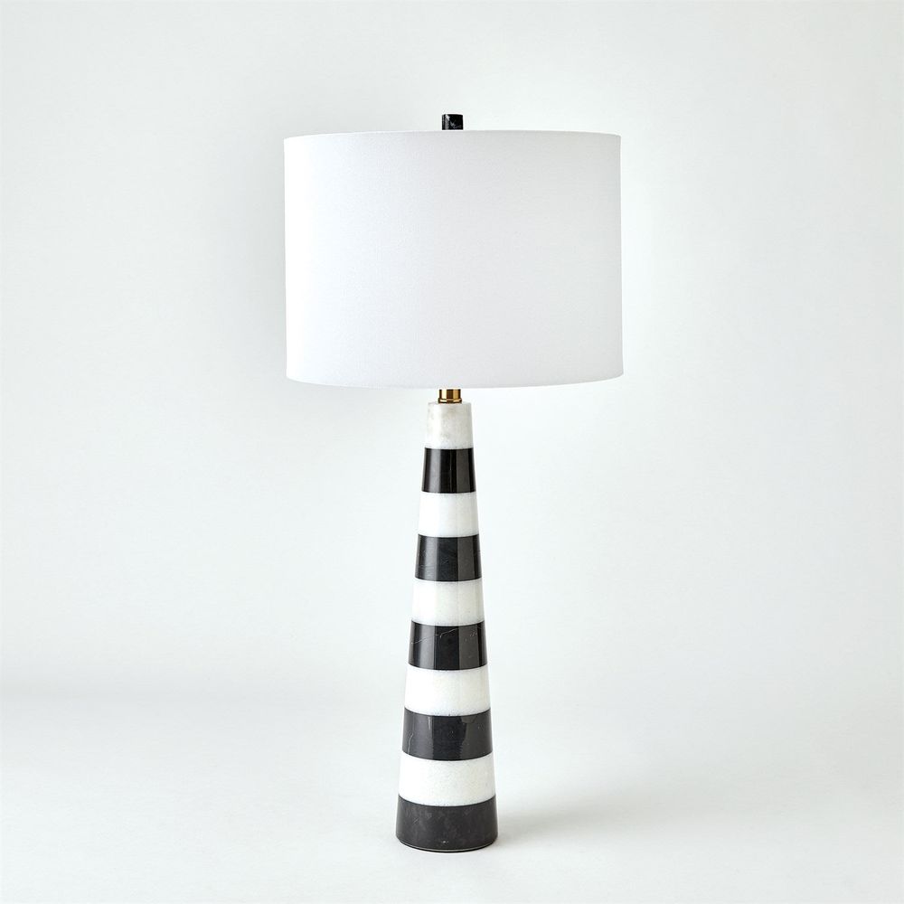 Table Lamps Pinnacle Marble Lamp-Black/White