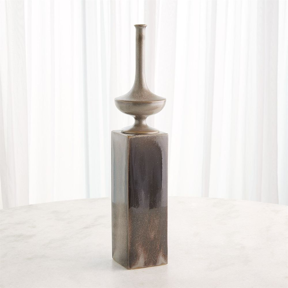 Pedestal Vase-Reactive Silver-Sm