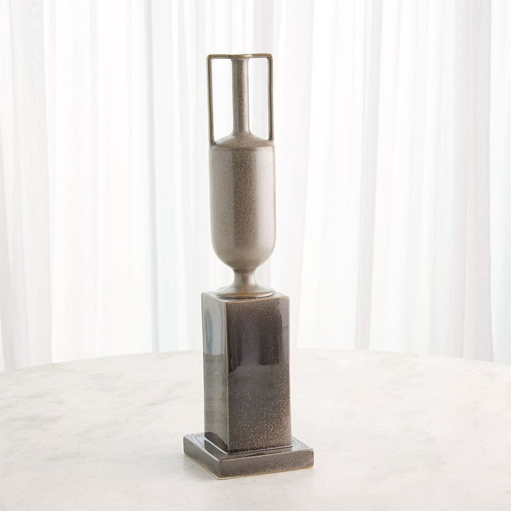 Pedestal Vase-Reactive Silver-Sm