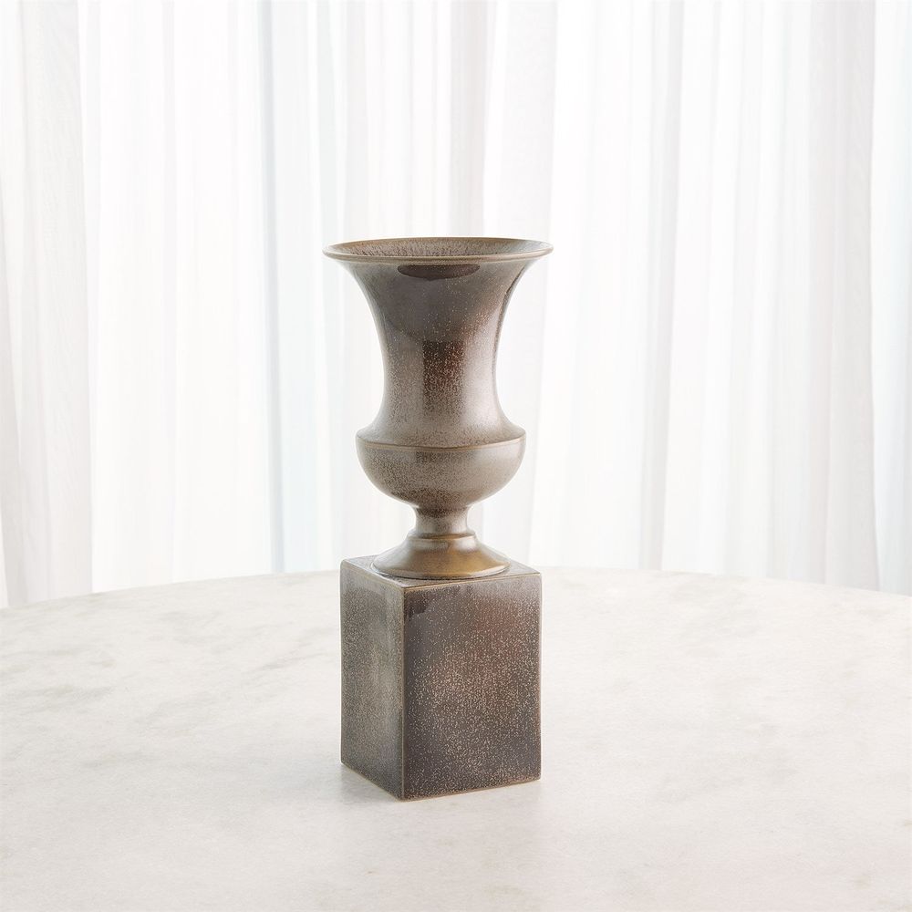 Pedestal Vase-Reactive Silver-Med