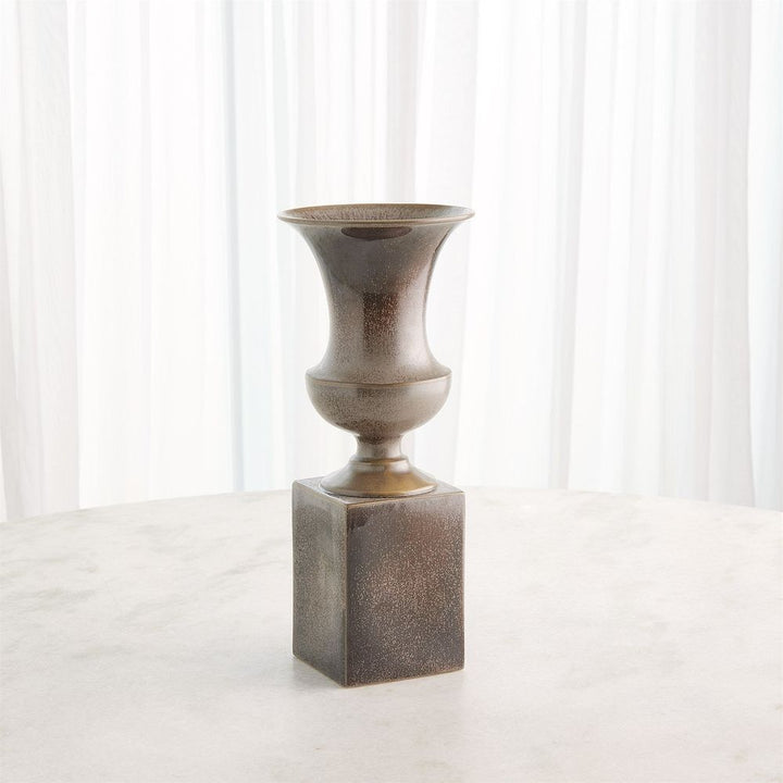 Pedestal Vase-Reactive Silver-Med