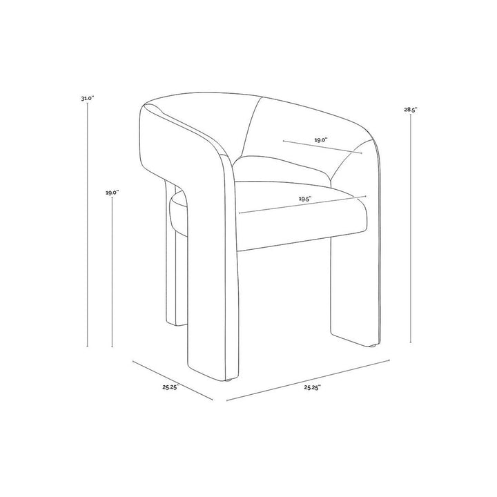 Isidore Dining Armchair - Meg Gold
