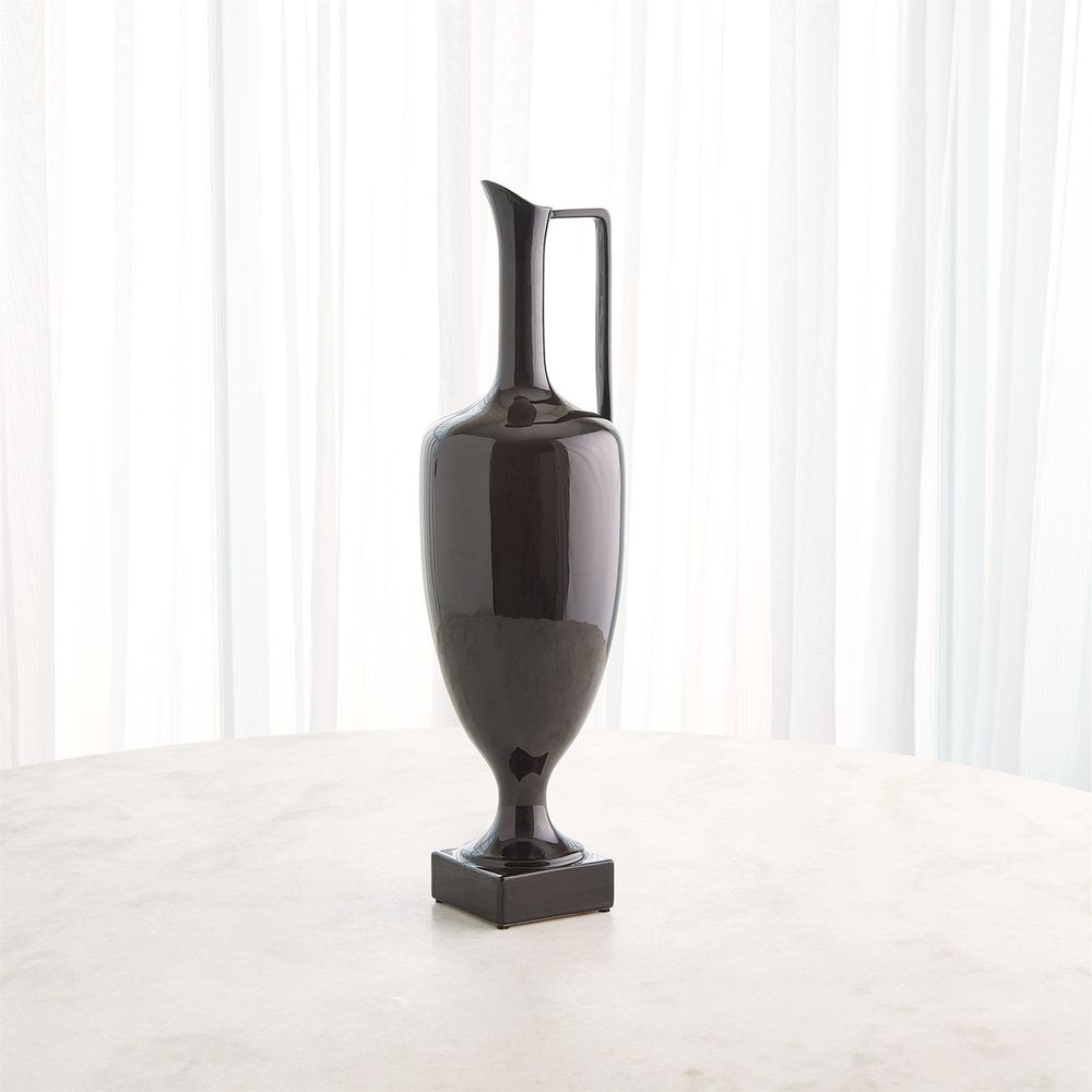 Quiet Curve Urn-Black-Sm