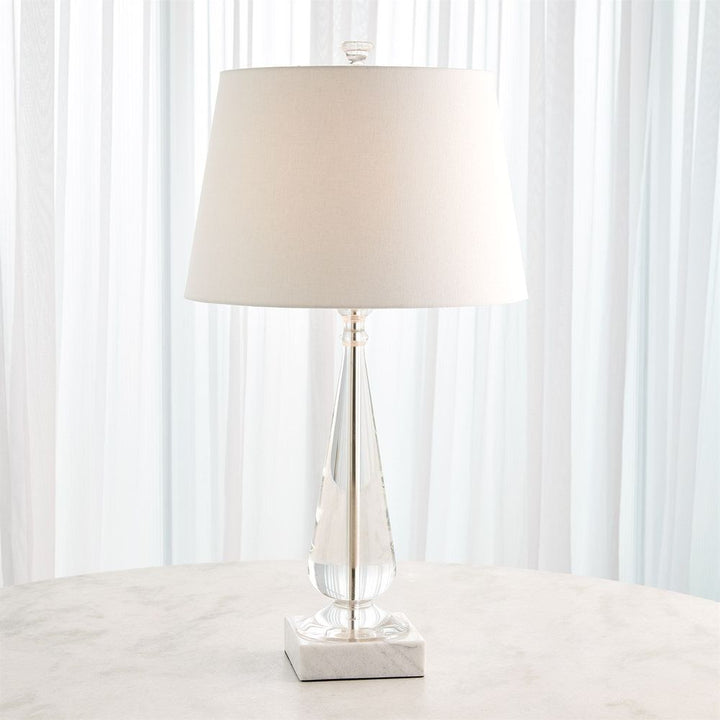 Table Lamps Tapered Crystal Lamp w/Marble Base