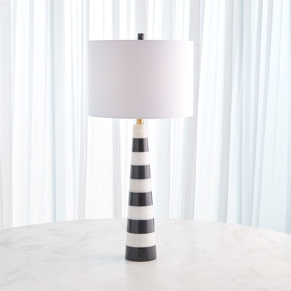 Table Lamps Pinnacle Marble Lamp-Black/White