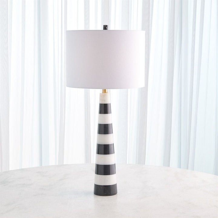 Table Lamps Pinnacle Marble Lamp-Black/White