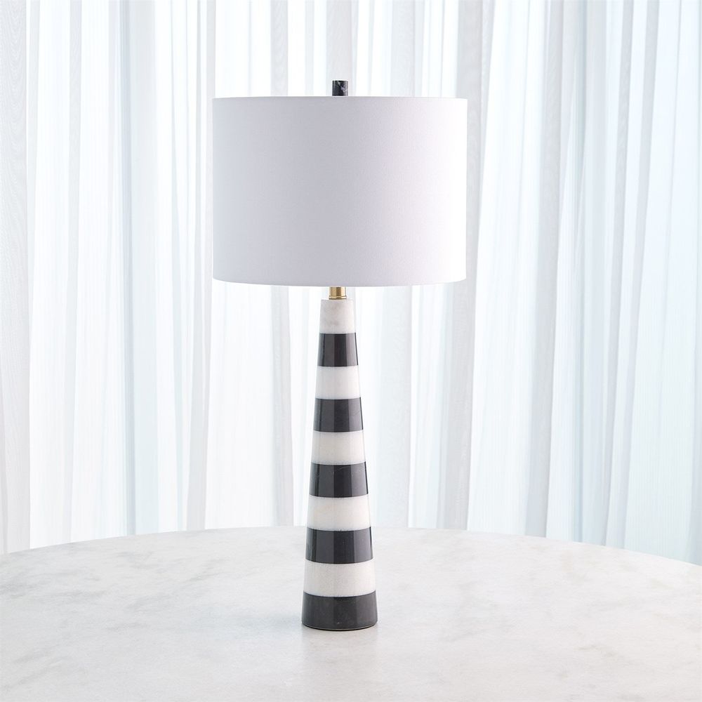Table Lamps Pinnacle Marble Lamp-Black/White