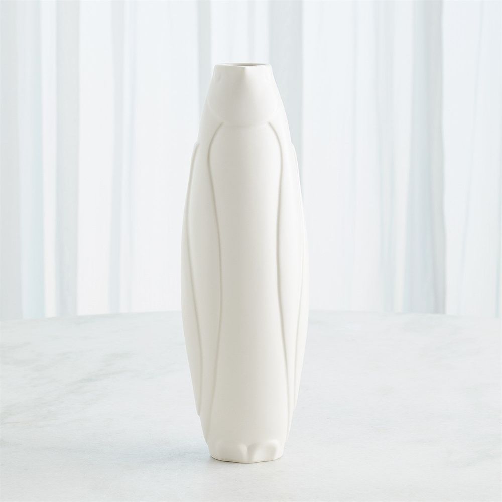 Penguin Vase-Matte White-Wide