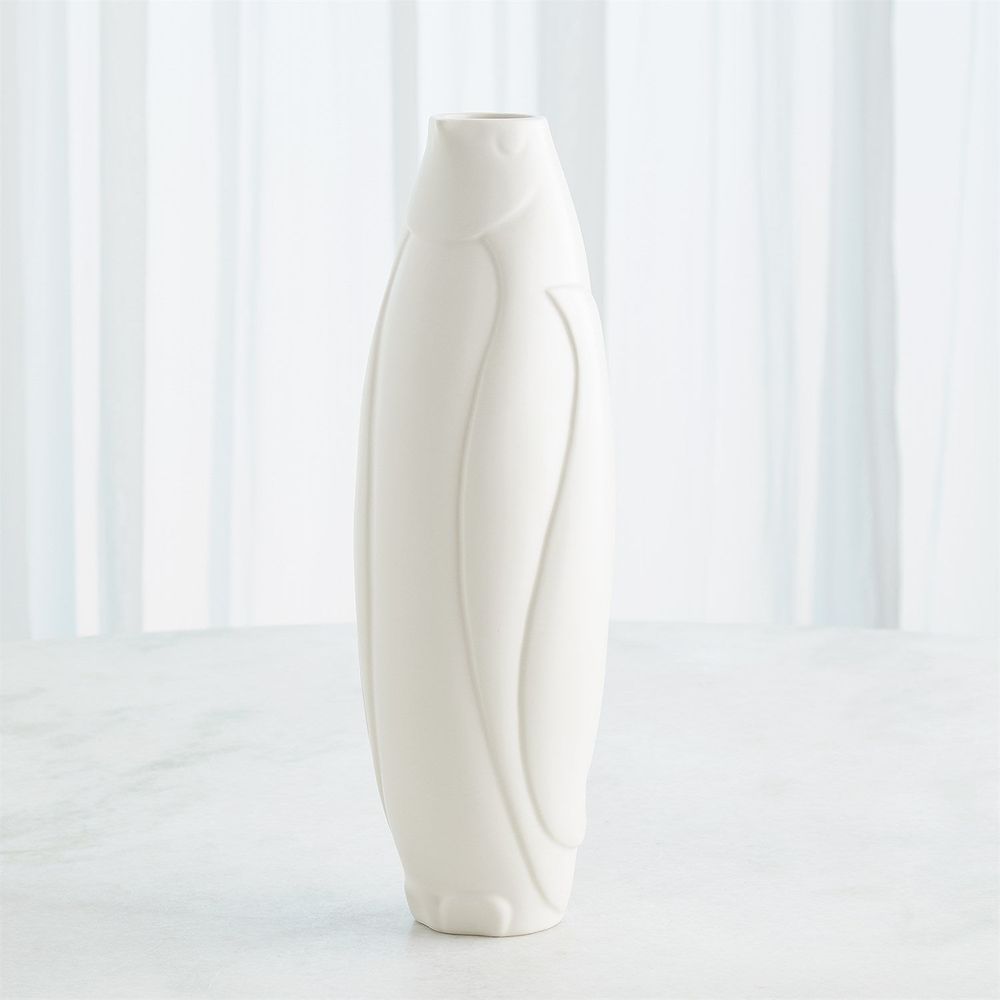 Penguin Vase-Matte White-Wide