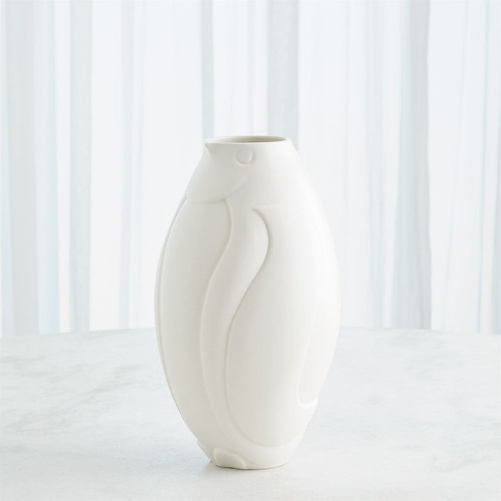 Penguin Vase-Matte White-Wide