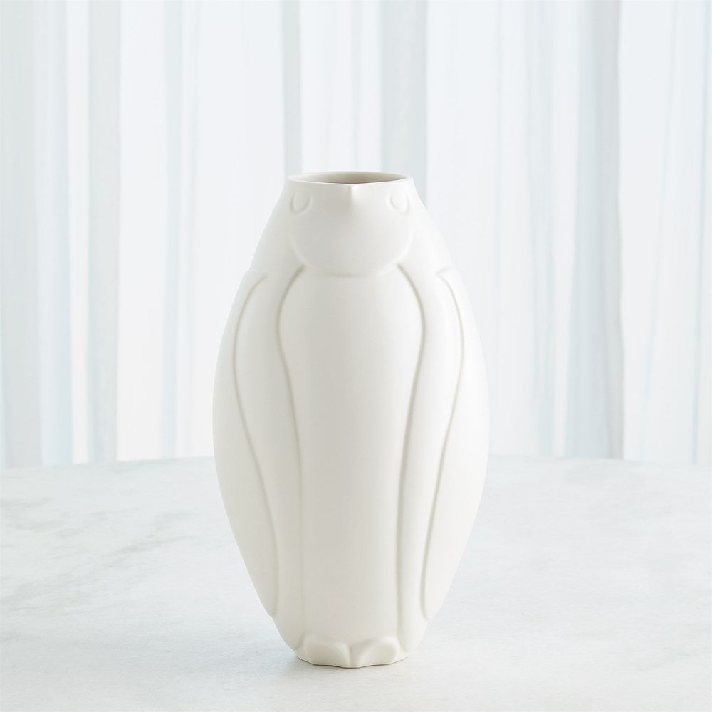 Penguin Vase-Matte White-Wide