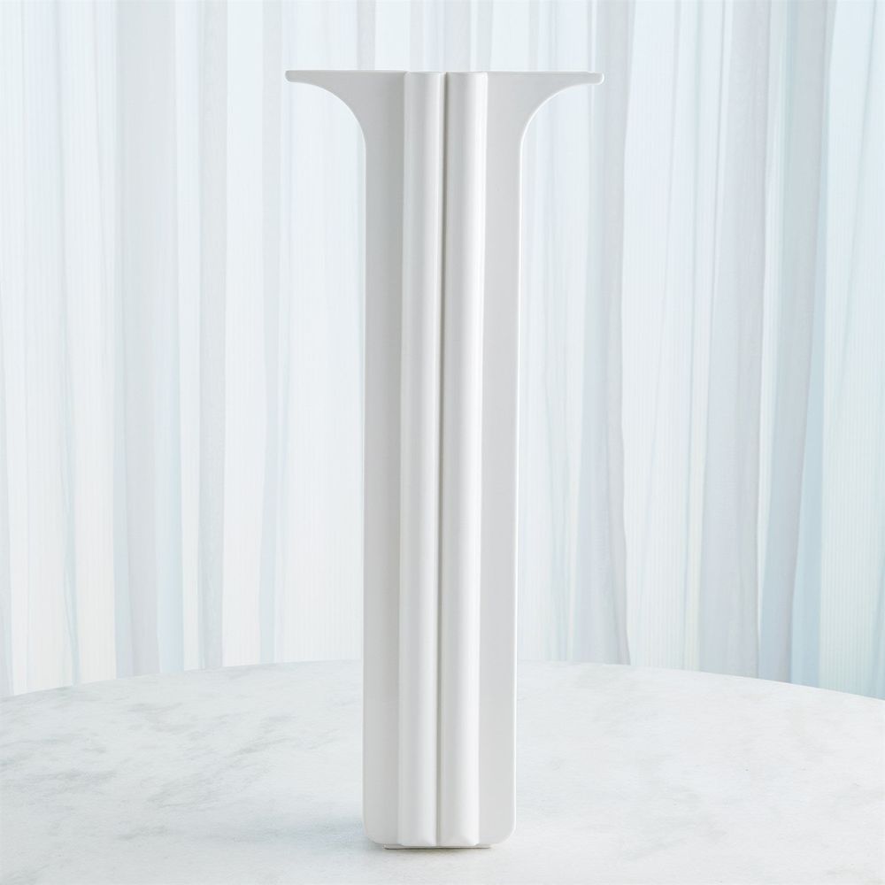 Flying Column Vase-White-Wide