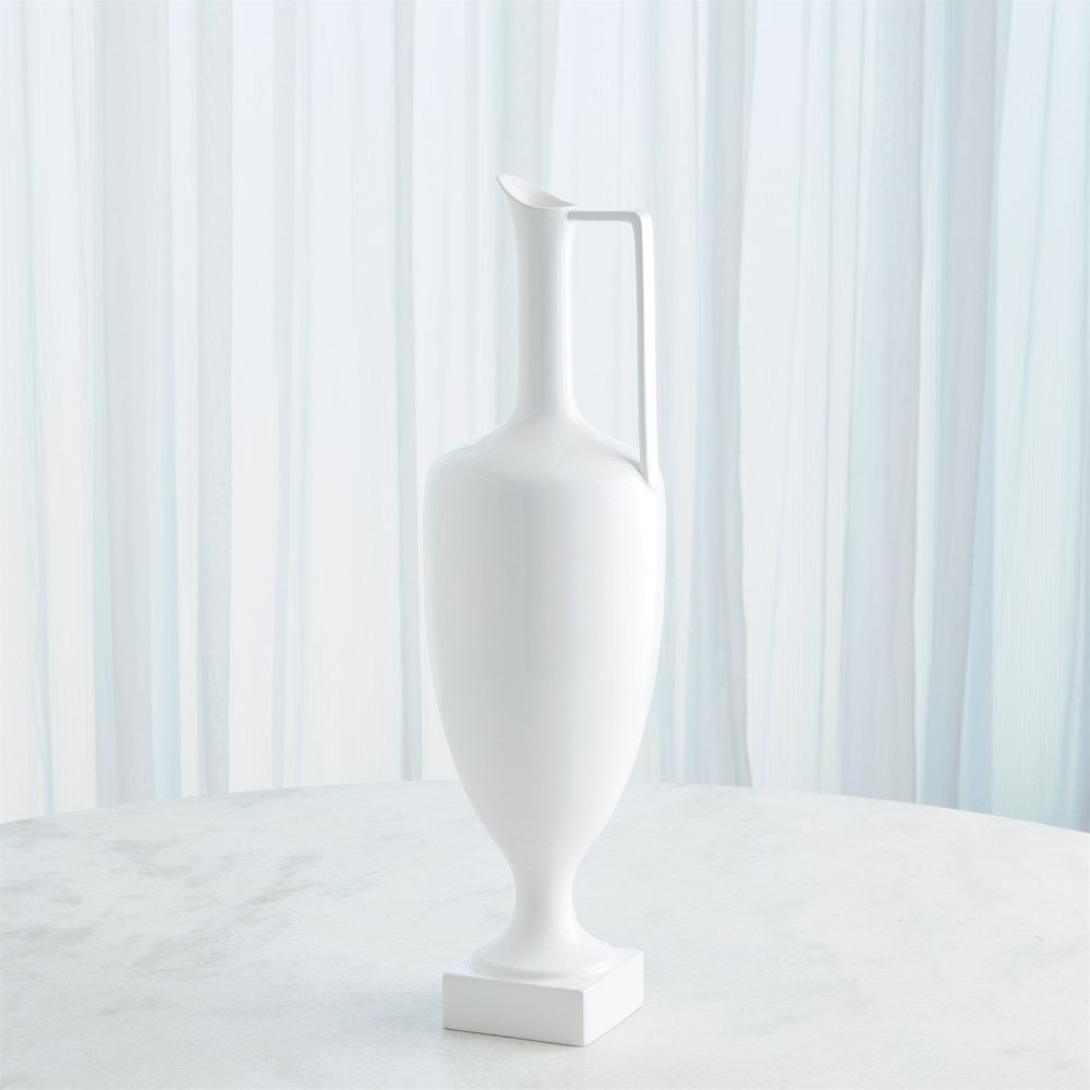 Quiet Curve Urn-White-Lg