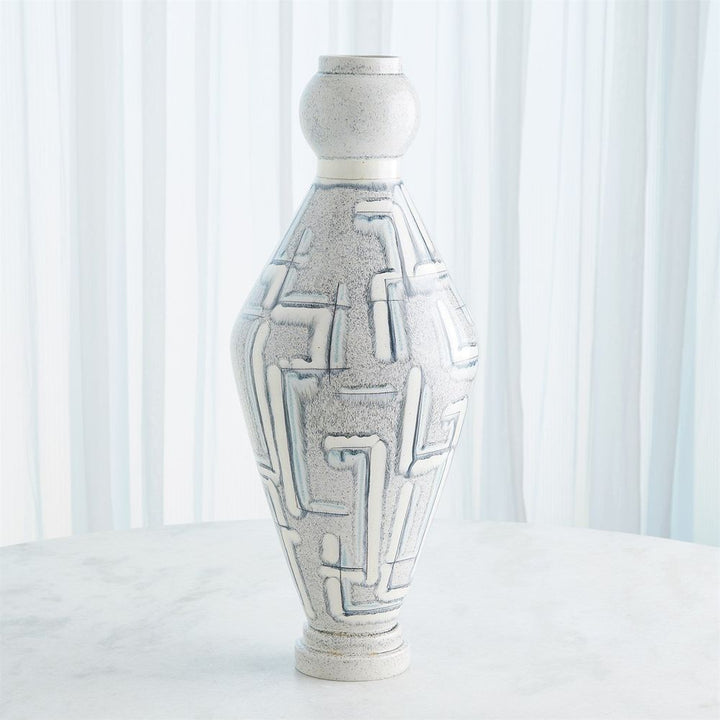 Spindle Vase-Grey/Blue Painted-Med