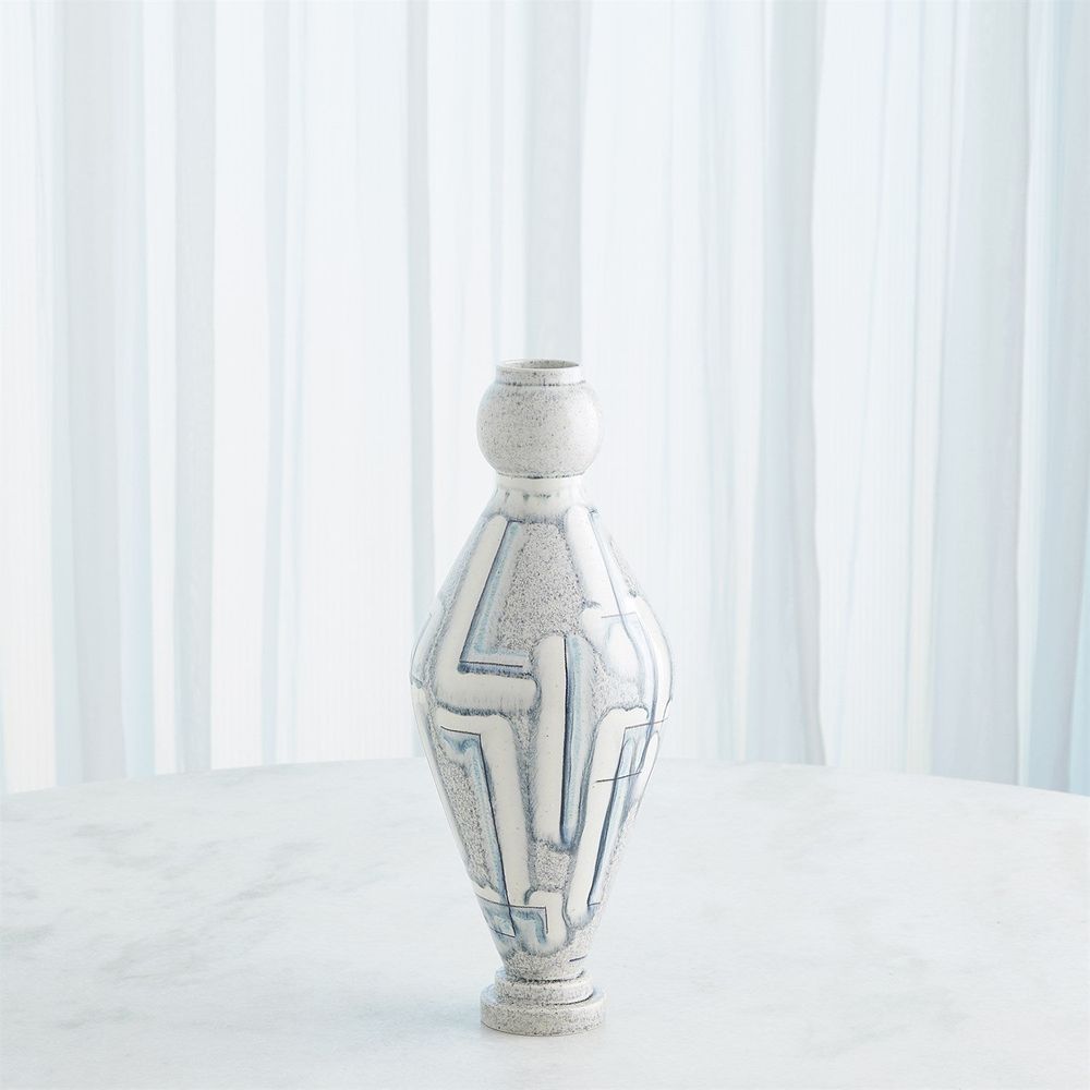 Vases Spindle Vase-Grey/Blue Painted-Med