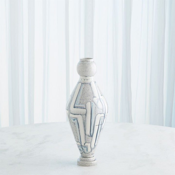 Vases Spindle Vase-Grey/Blue Painted-Med