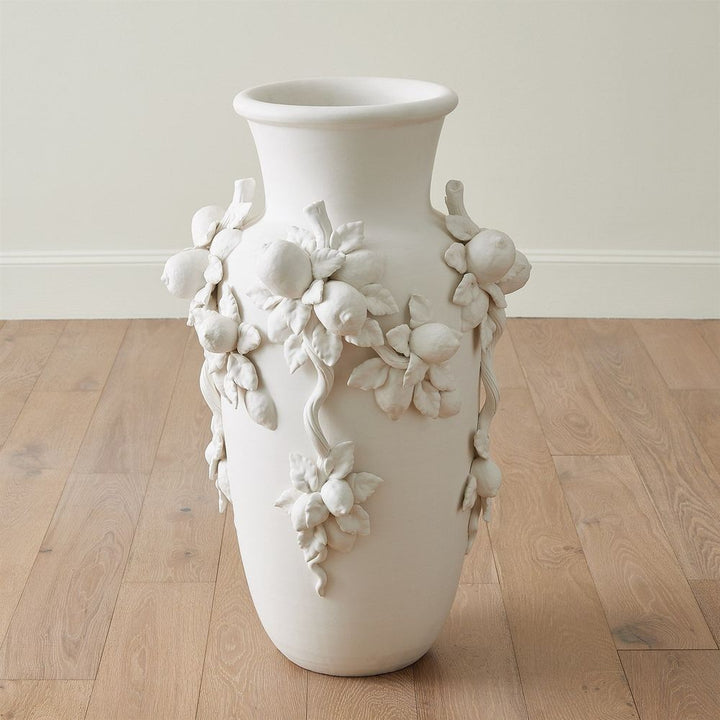 Villa Limone Urn-Matte White-Lg