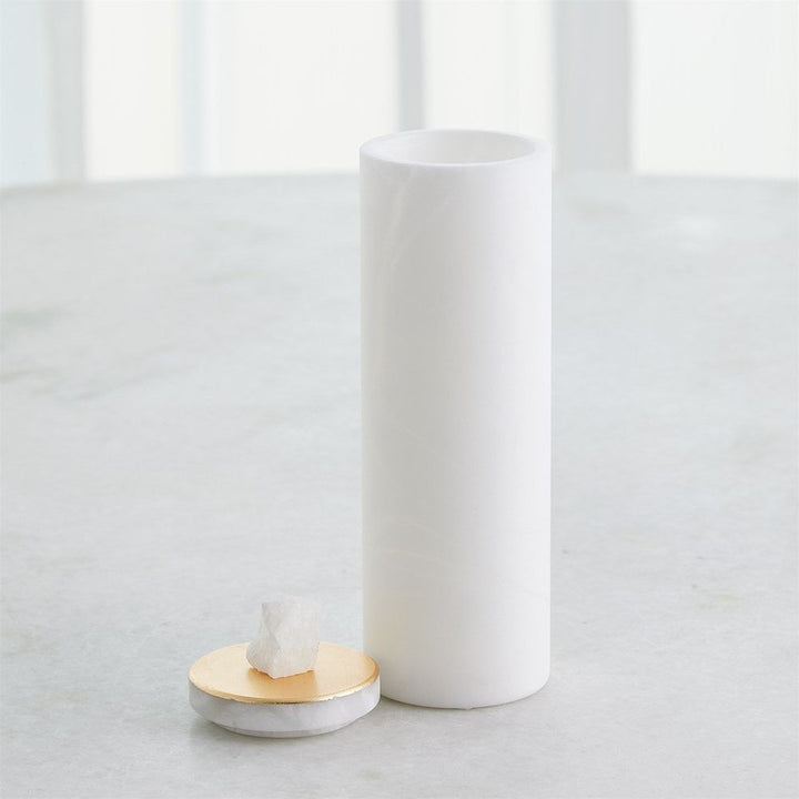 Jars Quarry Jar-White/Gold Leaf-Lg