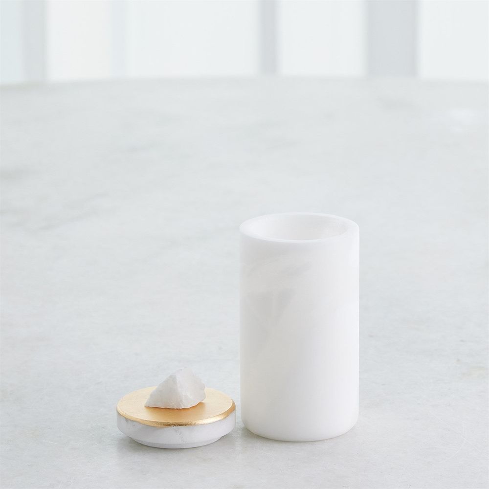 Quarry Jar-White/Gold Leaf-Lg