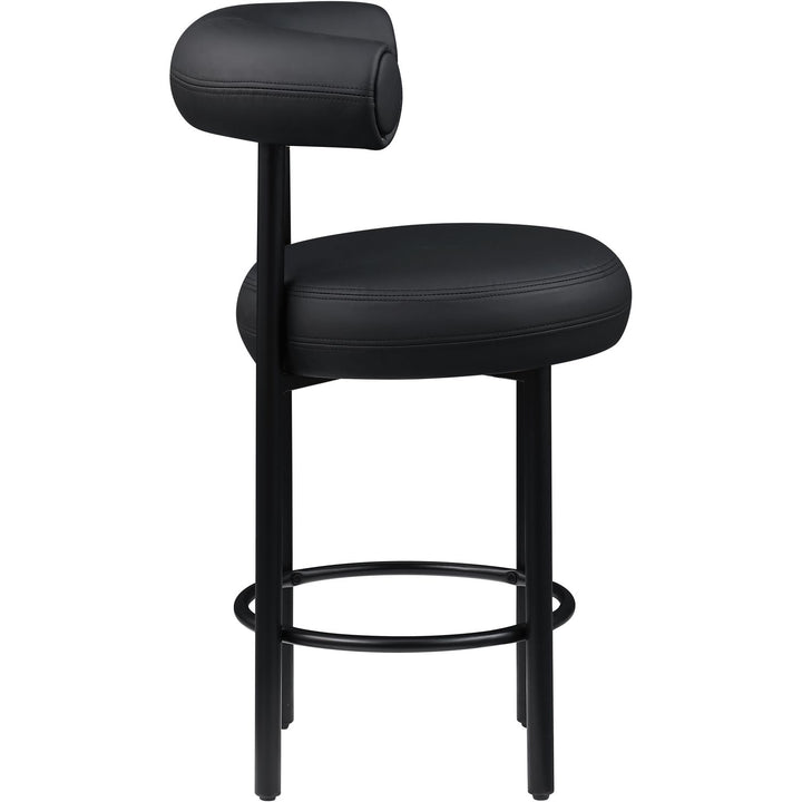 Bordeaux Black Vegan Leather Upholstered Counter Stool
