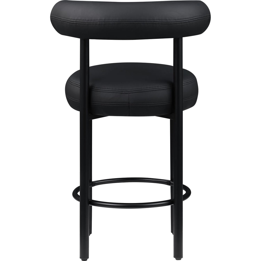 Bordeaux Black Vegan Leather Upholstered Counter Stool