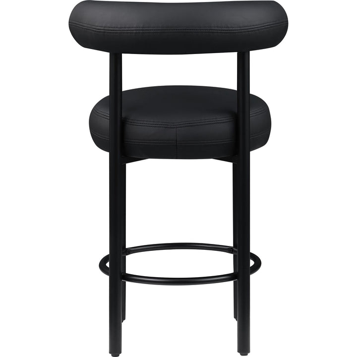 Bordeaux Black Vegan Leather Upholstered Counter Stool