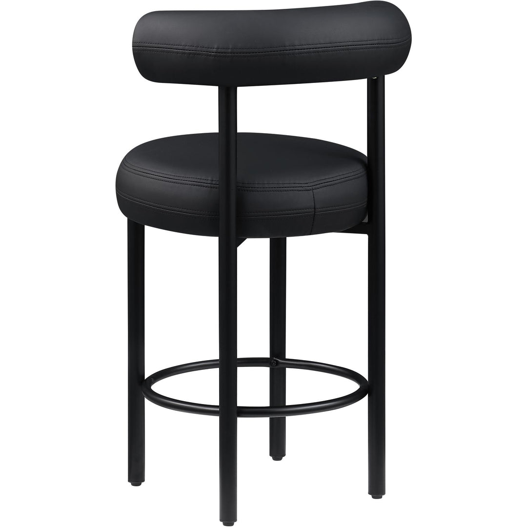 Bordeaux Black Vegan Leather Upholstered Counter Stool