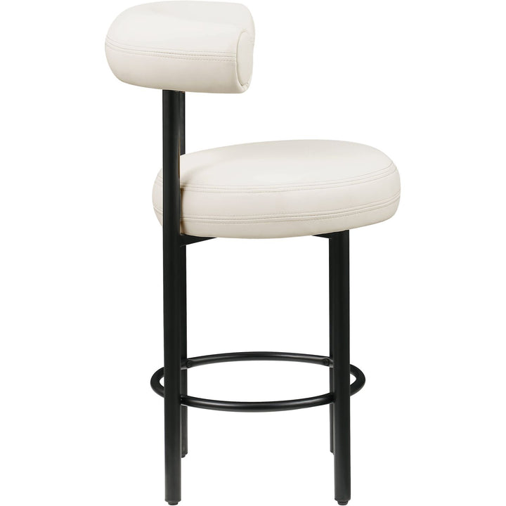 Bordeaux Cream Vegan Leather Upholstered Counter Stool