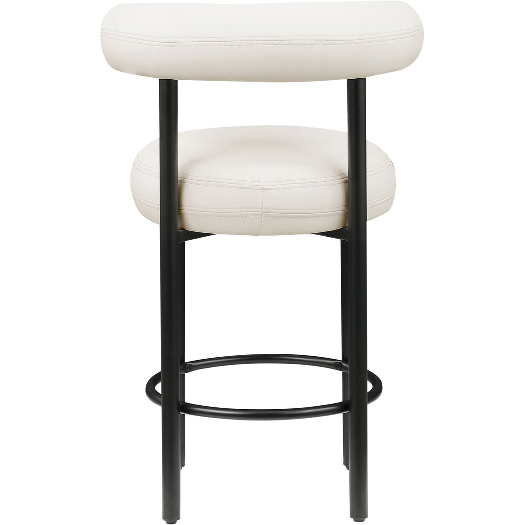 Bordeaux Cream Vegan Leather Upholstered Counter Stool