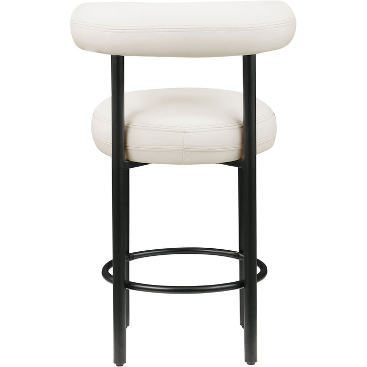 Bordeaux Cream Vegan Leather Upholstered Counter Stool