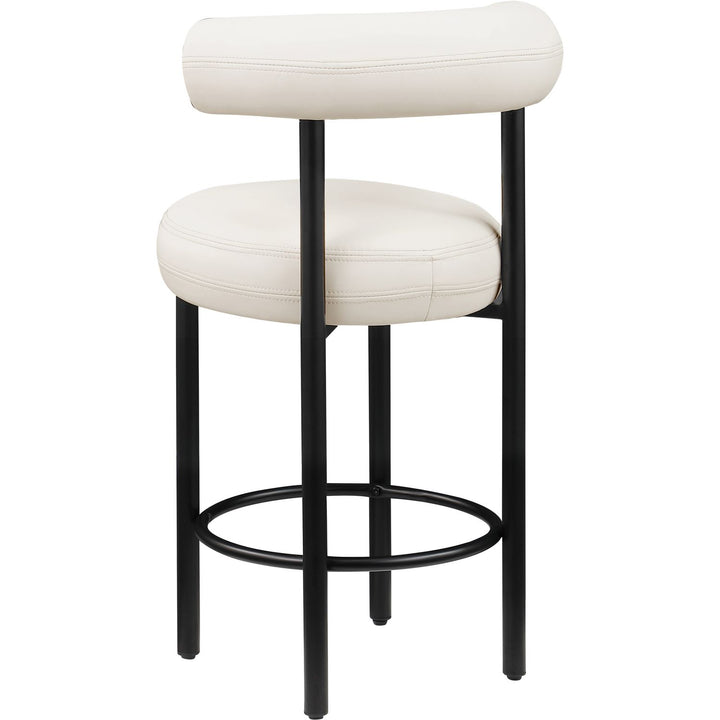 Bordeaux Cream Vegan Leather Upholstered Counter Stool