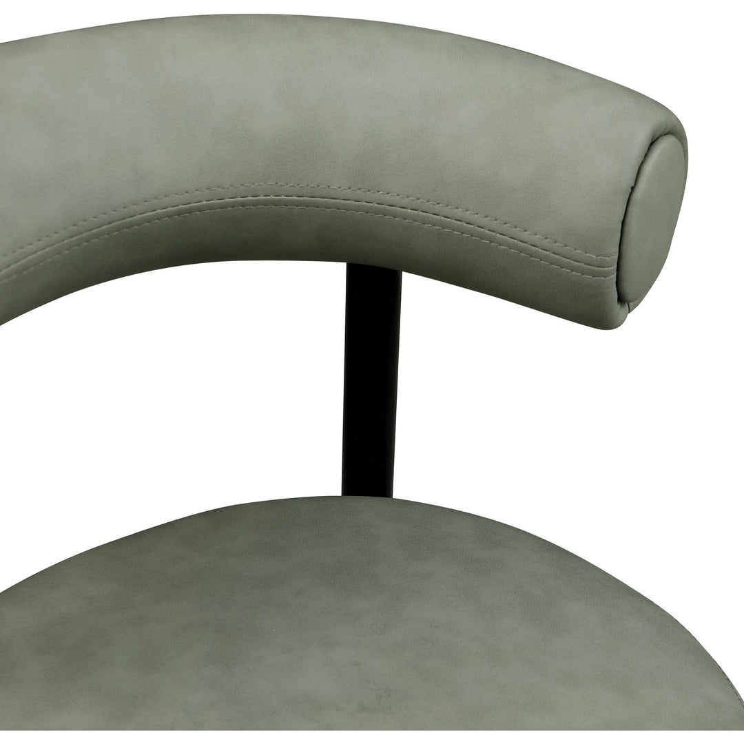 Bordeaux Green Vegan Leather Upholstered Counter Stool