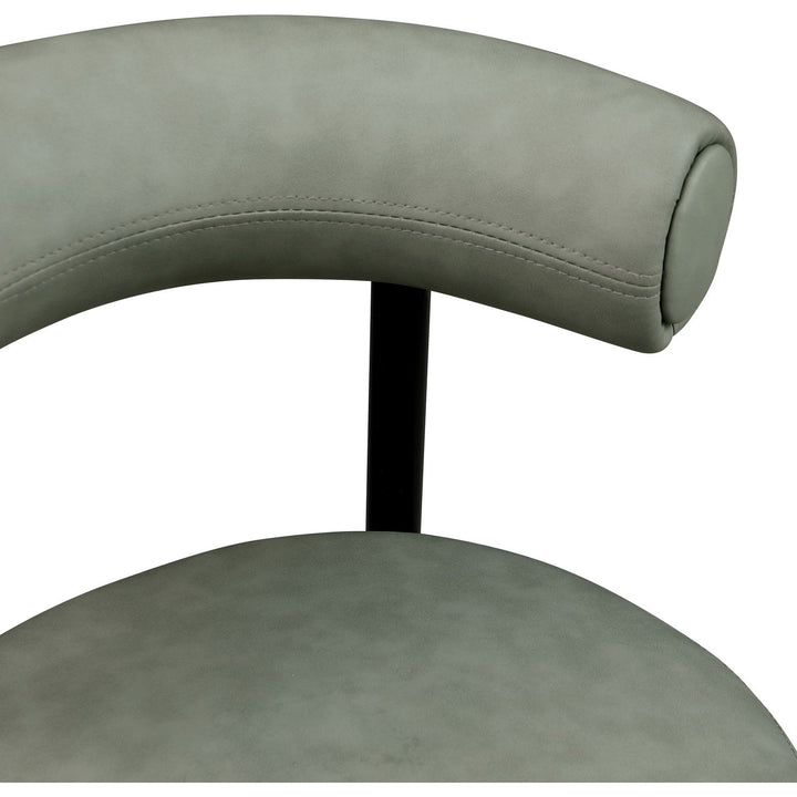 Bordeaux Green Vegan Leather Upholstered Counter Stool