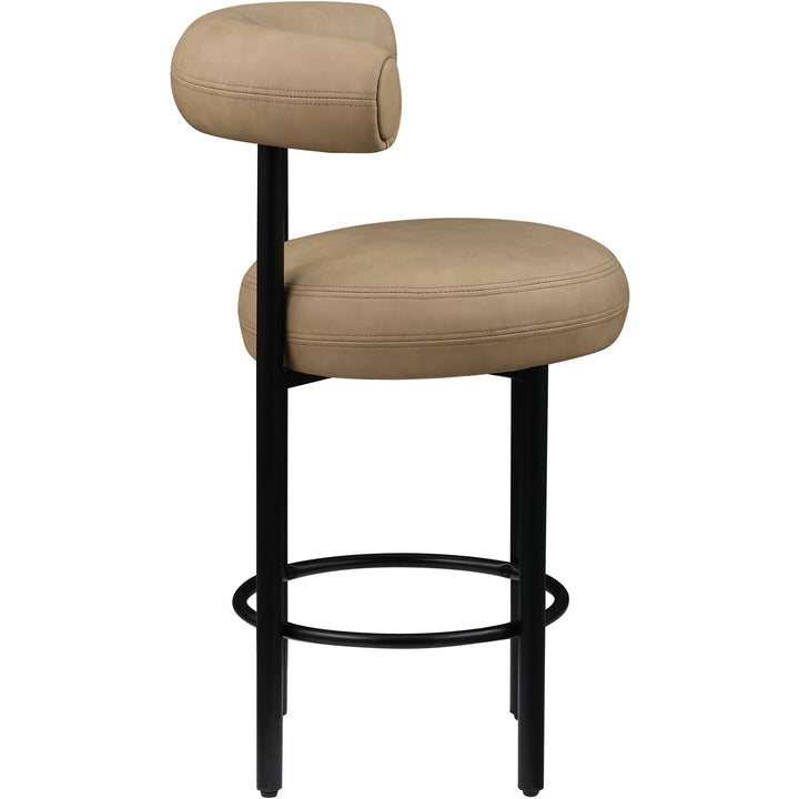 Bordeaux Tan Vegan Leather Upholstered Counter Stool