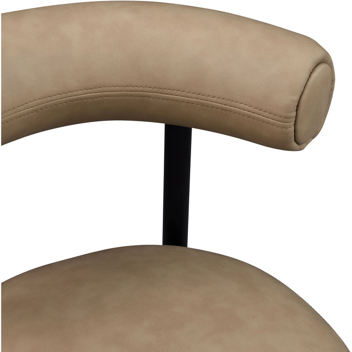 Bordeaux Tan Vegan Leather Upholstered Counter Stool