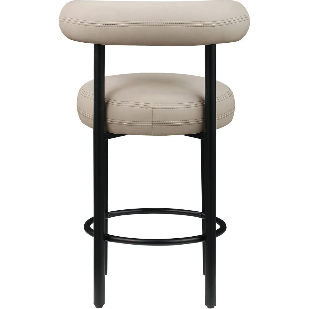 Bordeaux Taupe Vegan Leather Upholstered Counter Stool