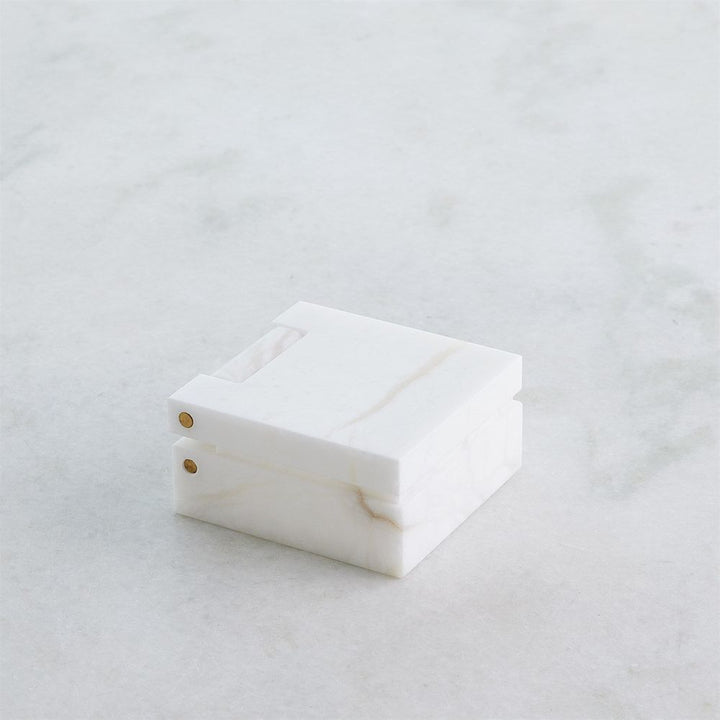 Boxes Hinged Alabaster Box-White-Sm