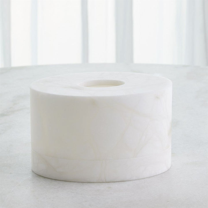 Alabaster Oval Box-Cut