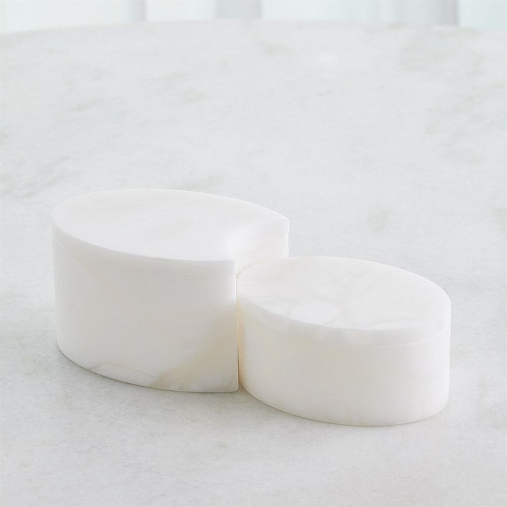 Alabaster Oval Box-Cut